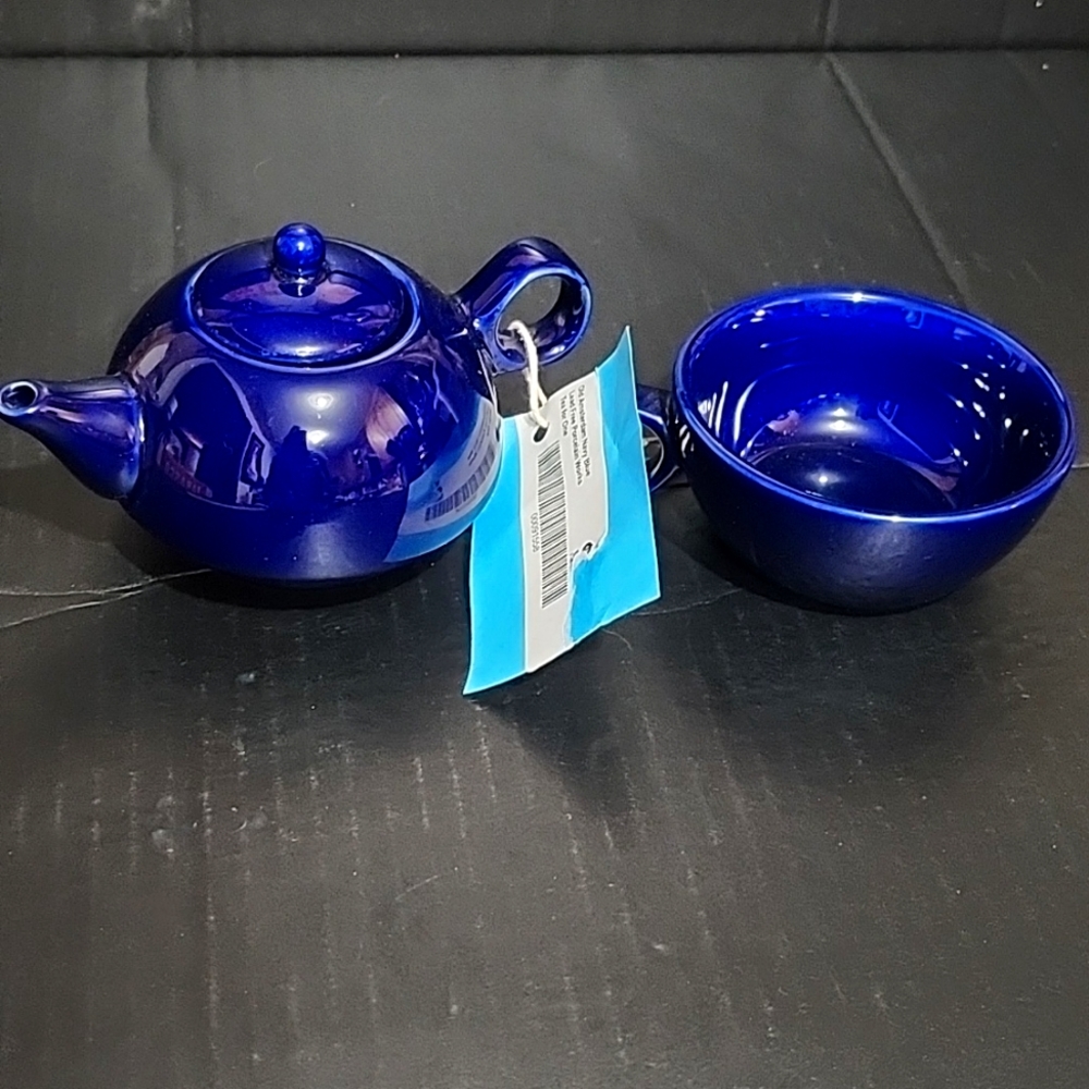 Old Amsterdam "Tea for One" Personal Tea Pot and Cup Set, Gorgeous Cobalt Blue